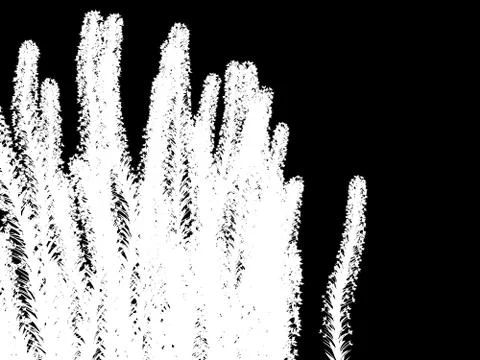 3d rendering of a white abstract tree on a black background Stock Illustration