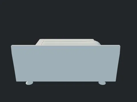 3d rendering of a white bed isolated on a black dark background Stock Illustration