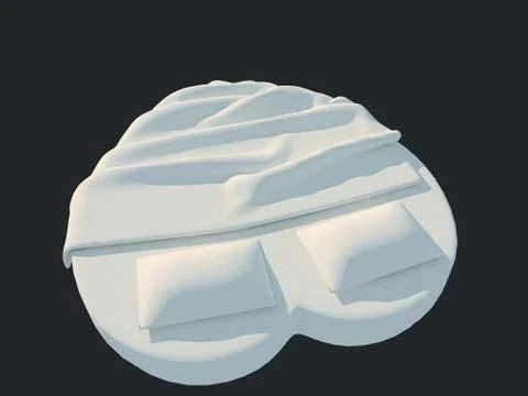 3d rendering of a white bed isolated on a black dark background Stock Illustration