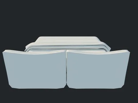 3d rendering of a white bed isolated on a black dark background Stock Illustration