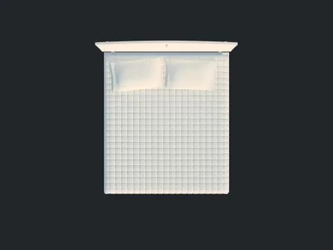 3d rendering of a white bed isolated on a black dark background Stock Illustration