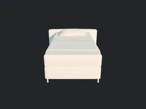 3d rendering of a white bed isolated on a black dark background Stock Illustration