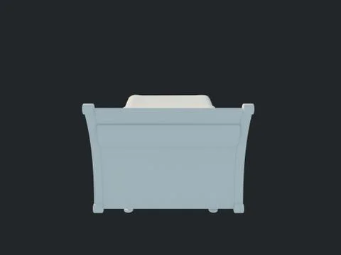 3d rendering of a white bed isolated on a black dark background Stock Illustration