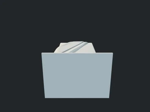 3d rendering of a white bed isolated on a black dark background Stock Illustration