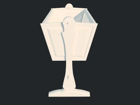 3d rendering of a white bed isolated on a black dark background Stock Illustration