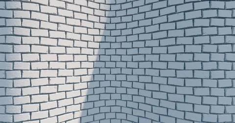 3D rendering. White brick wall masonry with a front view. Illustrazione stock