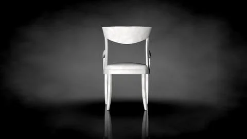 3d rendering of a white chair on a black background Stock Illustration