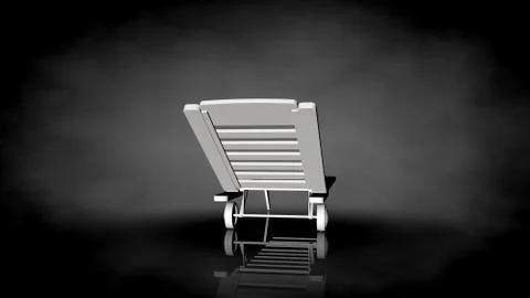 3d rendering of a white chair on a black background Stock Illustration