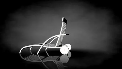 3d rendering of a white chair on a black background Stock Illustration