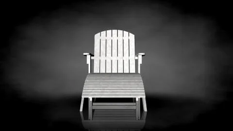 3d rendering of a white chair on a black background Stock Illustration