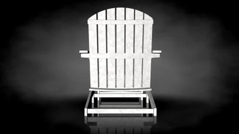 3d rendering of a white chair on a black background Stock Illustration