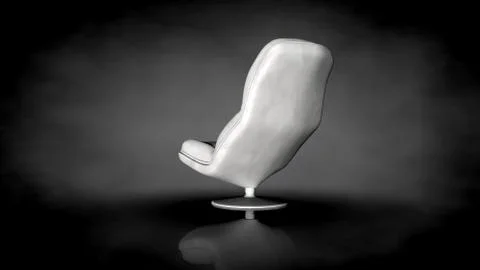 3d rendering of a white chair on a black background Stock Illustration