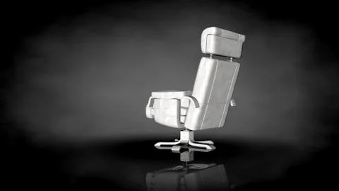 3d rendering of a white chair on a black background Stock Illustration