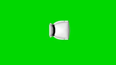 3d rendering of a white chair isolated on green top view Stock Illustration
