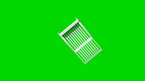 3d rendering of a white chair isolated on green top view Stock Illustration