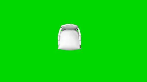 3d rendering of a white chair isolated on green top view Stock Illustration