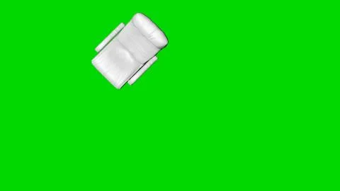 3d rendering of a white chair isolated on green top view Stock Illustration