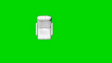 3d rendering of a white chair isolated on green top view Stock Illustration