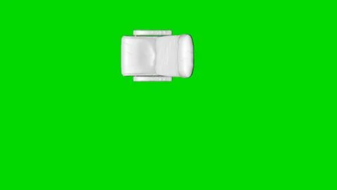 3d rendering of a white chair isolated on green top view Stock Illustration