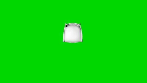 3d rendering of a white chair isolated on green top view Stock Illustration