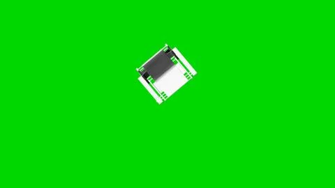 3d rendering of a white chair isolated on green top view Stock Illustration