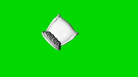 3d rendering of a white chair isolated on green top view Stock Illustration