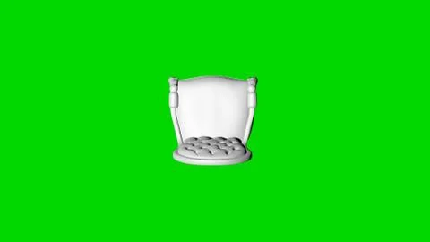 3d rendering of a white chair isolated on green top view Stock Illustration