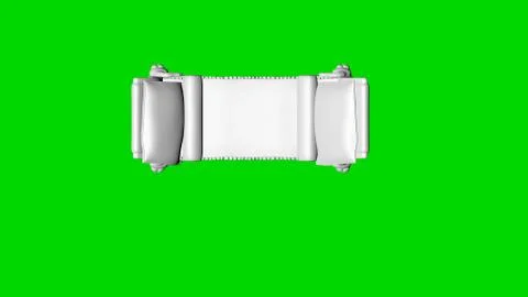 3d rendering of a white chair isolated on green top view Stock Illustration