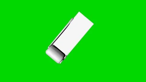 3d rendering of a white chair isolated on green top view Stock Illustration
