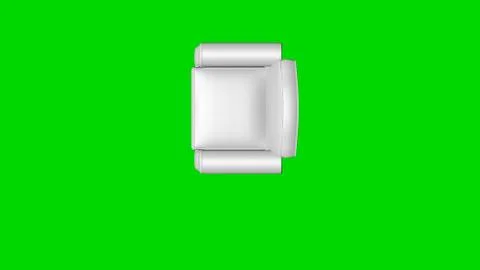 3d rendering of a white chair isolated on green top view Stock Illustration