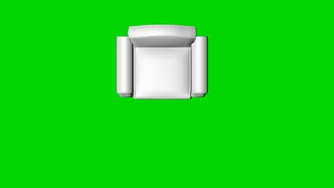 3d rendering of a white chair isolated on green top view Stock Illustration