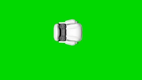 3d rendering of a white chair isolated on green top view Stock Illustration