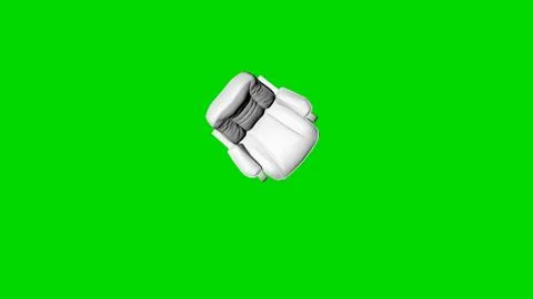 3d rendering of a white chair isolated on green top view Stock Illustration