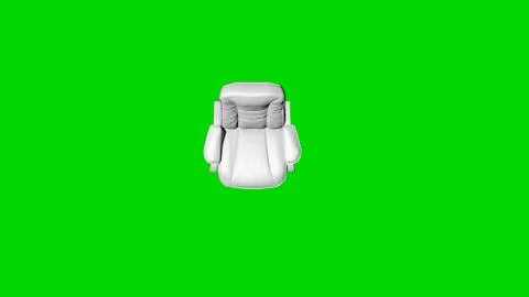 3d rendering of a white chair isolated on green top view Stock Illustration