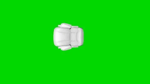 3d rendering of a white chair isolated on green top view Stock Illustration