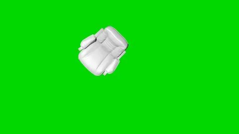 3d rendering of a white chair isolated on green top view Stock Illustration