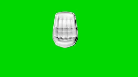 3d rendering of a white chair isolated on green top view Stock Illustration