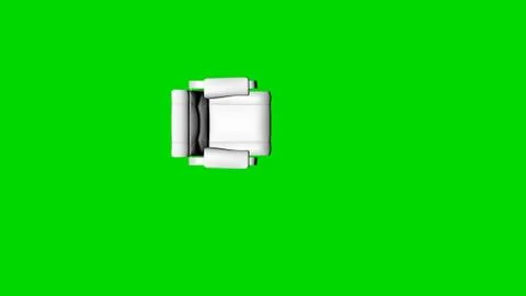 3d rendering of a white chair isolated on green top view Stock Illustration