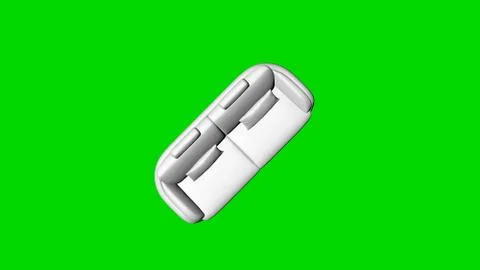3d rendering of a white chair isolated on green top view Stock Illustration