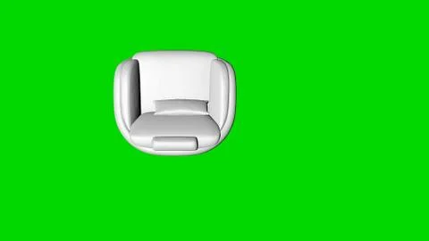 3d rendering of a white chair isolated on green top view Stock Illustration