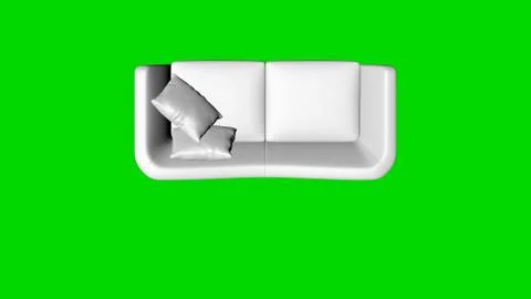 3d rendering of a white chair isolated on green top view Stock Illustration
