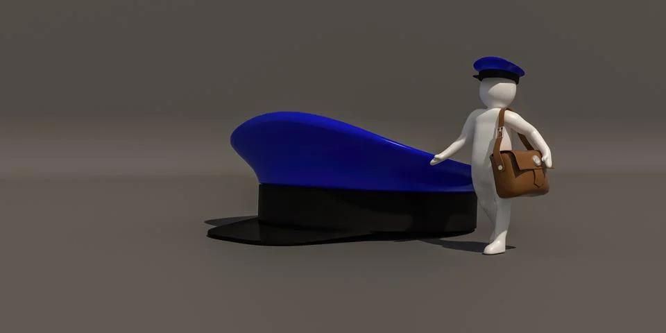 3d rendering of the White character is Postman Illustration