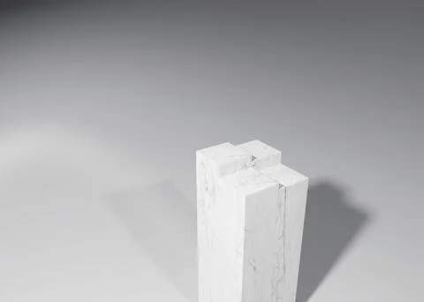 3d rendering of white columns together making shadows on the gray background イラスト素材