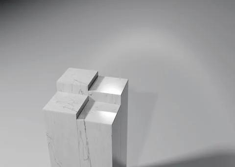 3d rendering of white columns together making shadows on the gray background イラスト素材