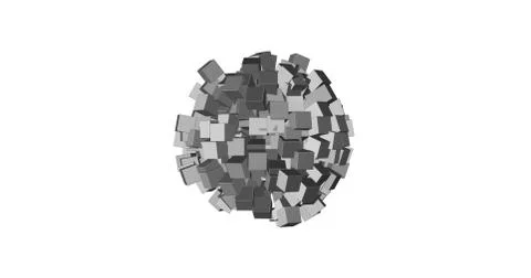 3D rendering of white cubes with nice background color Stock Illustration