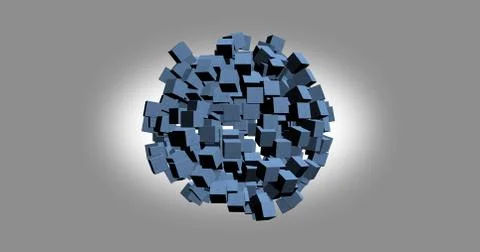 3D rendering of white cubes with nice background color 스톡 일러스트
