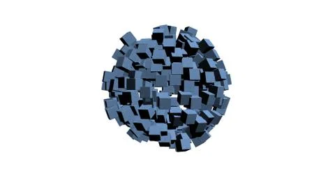 3D rendering of white cubes with nice background color Stock Illustration