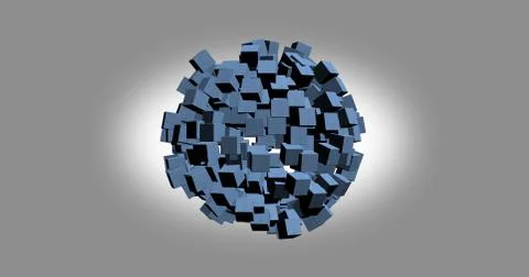 3D rendering of white cubes with nice background color Stock Illustration