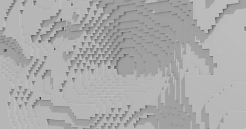 3d rendering. White cubic embossed surface with shadows. Abstract background Illustrazione stock