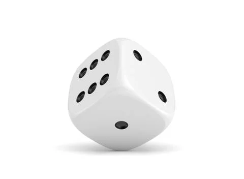 3d rendering of white dice isolated on a white background Stock-Illustration